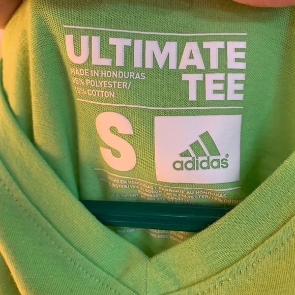 Adidas Ultimate T climalite neon green T Shirt small poly cotton - Picture 2 of 4